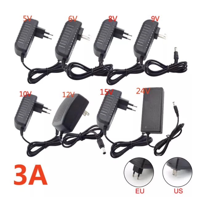 DC 5V 6V 8V 9V 10V 12V 15V 3A Power Supply Charger Adapter For LED Light Strip