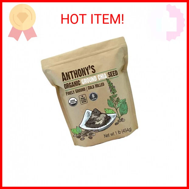 1 lb Cold Milled Organic Ground Chia Seed by Anthony - Gluten-Free