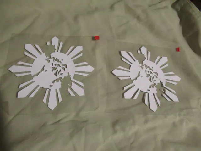 2X White Map Flag Sun of Philippines Decal Sticker Vinyl 6" No Background