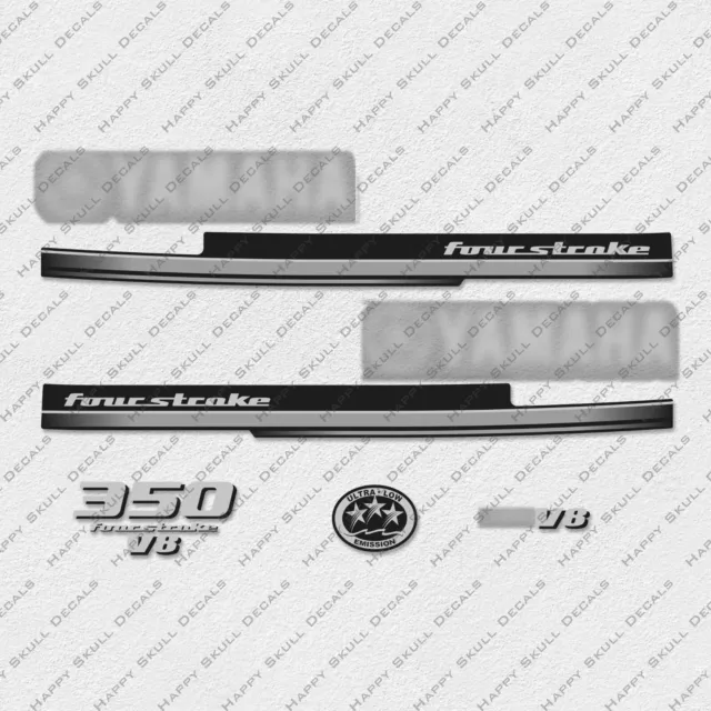 Yamaha 350HP V8 Four Stroke 2008+ Outboard Engine Decals Sticker Set