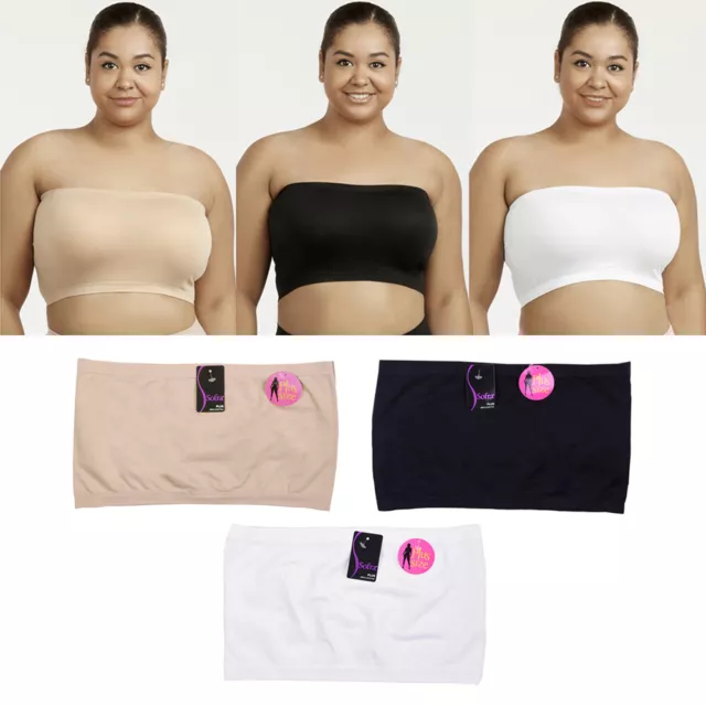 PLUS SIZE SEAMLESS Strapless Bandeau Tube Tops Sports Bra Yoga Stretchy One  Size $8.98 - PicClick