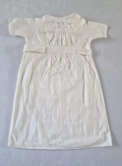 Vintage 60s/70s Dress -12-18 Mths- White Soft Flannel Deadstock KA81