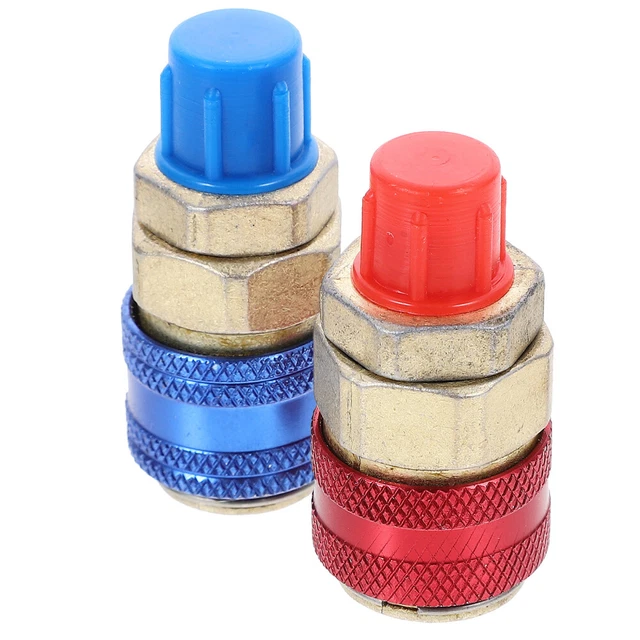 2 Pcs Connector Adapter Car A/ Refrigerant Coupler Charging Hose