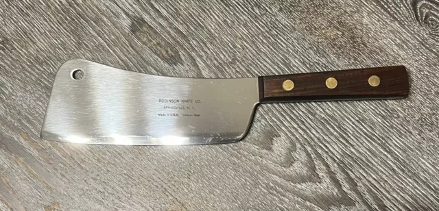 Vintage ROBINSON Knife Co Cleaver USA Carbon Steel
