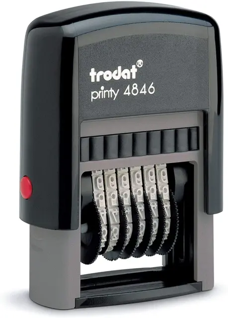 Trodat .125" X .6875" 6 Digit Self-Inking Numberer Rubber Stamp (Black)