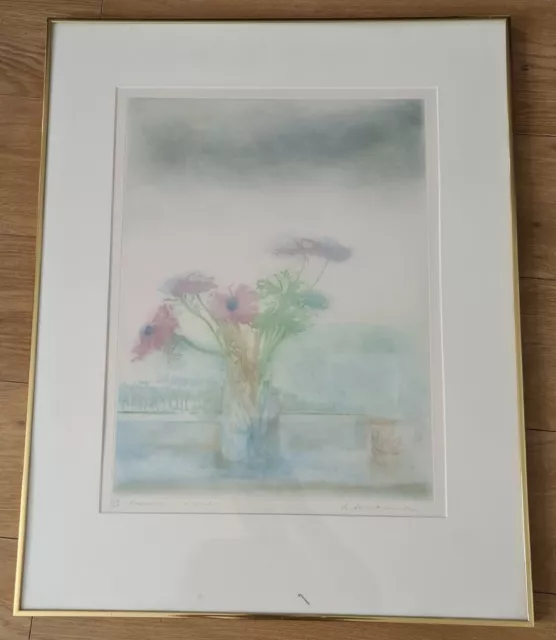 DONALD WILKINSON Signed Lt Etching Aquatint Anemones In A Window 224/225 149.99p