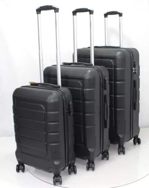Set ABS Hard Shell Cabin Suitcase 4 Wheel Travel Luggage Trolley Bag Lightweight