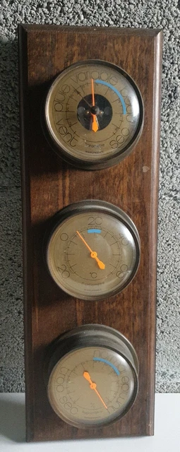 THERMOMÈTRE HYGROMÈTRE BAROMÈTRE Bois Fabriqué En France EUR 30,00