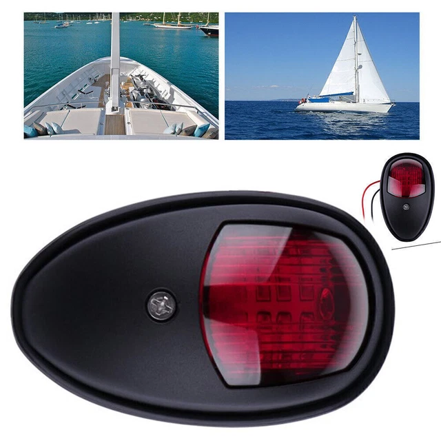 Feu Rouge Vert Proue 12V 24V Oshhni Navigation Générique Green Rouge Practical Usure Résistant Ancre Feu Bateau Angle 225° 100 Lm