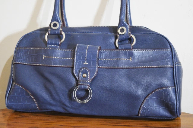 Tommy Hilfiger Blue Croc Embossed Shoulder Purse