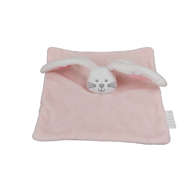 Doudou plat lapin blanc rose moustaches grises Pat et Ripaton Kimbaloo la halle