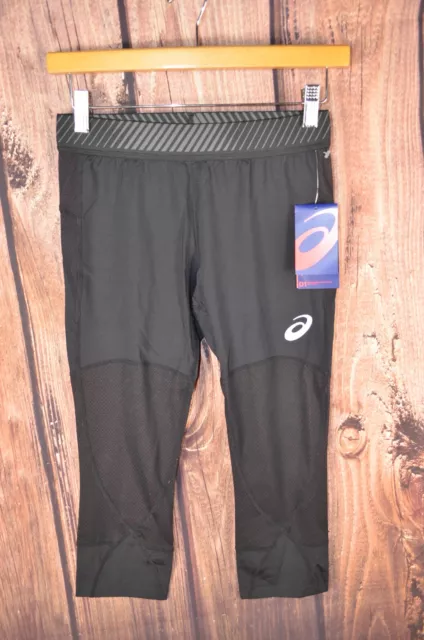 ASICS Womens Baselayer 3/4 Tights Training Performance Black Size S $42 New NWT