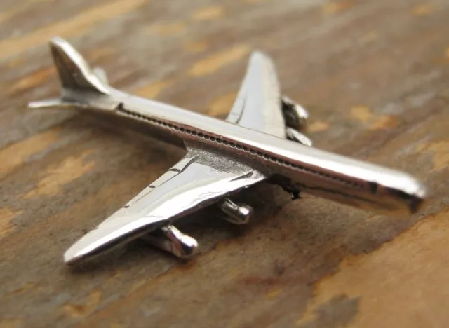 A Novelty Solid Silver 925 Miniature Airplane / Aeroplane - Statue / Figurine