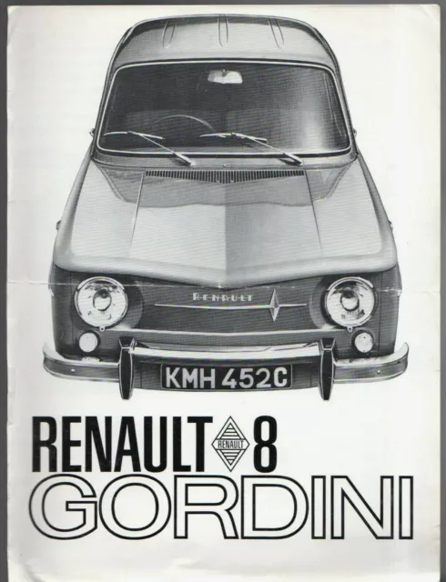 Renault 8 Gordini 1100 1966-67 UK Market Foldout Sales Brochure FAIR