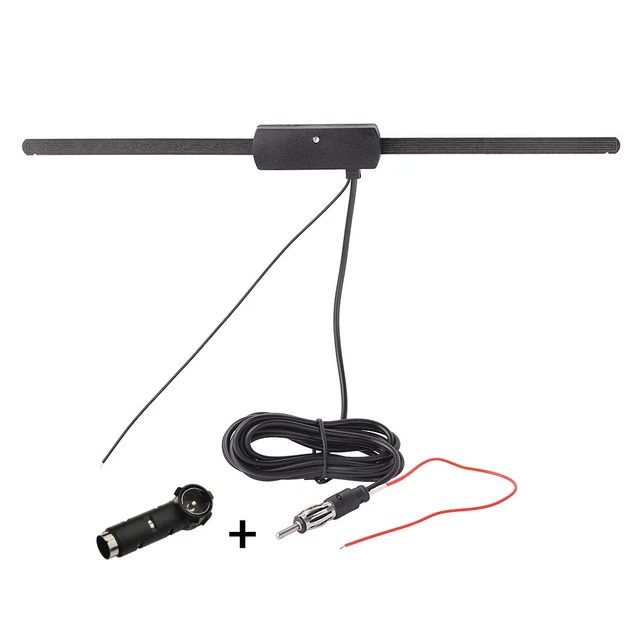FM AERIAL 12V DC Active Amplified Dipole Antenna+DIN Socket 41585 to ...