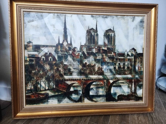 PAUL VALERE NOTRE Dame Paris 1989 Large Original Oil Painting