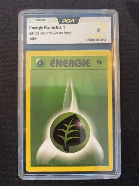 Carte Pokémon Énergie Plante 99/102 PCA 9 Set de Base Édition 1 Wizards FR 1999