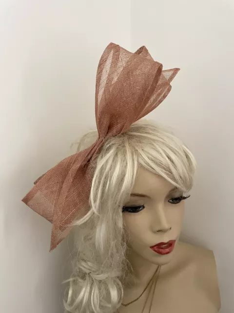 Nude/Blush Big Bow Fascinator Formal Hatinator Hairband Womens Wedding Hat Lady