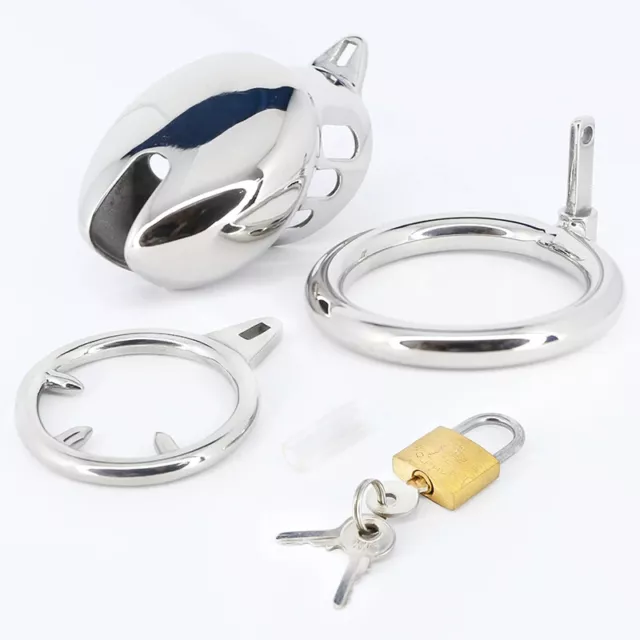 Leash CBT Play Spiked Glans Ring Steel Cock Ring with Sharp Screw and Chain