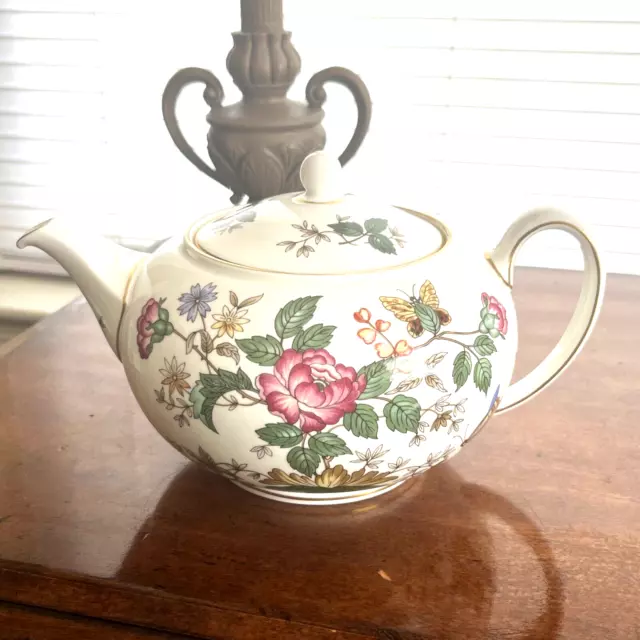 Wedgwood Charnwood Large Teapot Flowers Butterfly