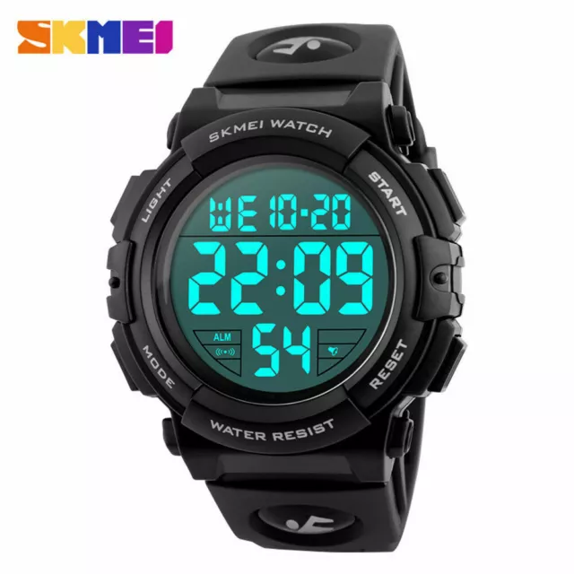 SKMEI Sports Watches Men Large Dial Fashion Alarm Digital Electronic Wristwatch