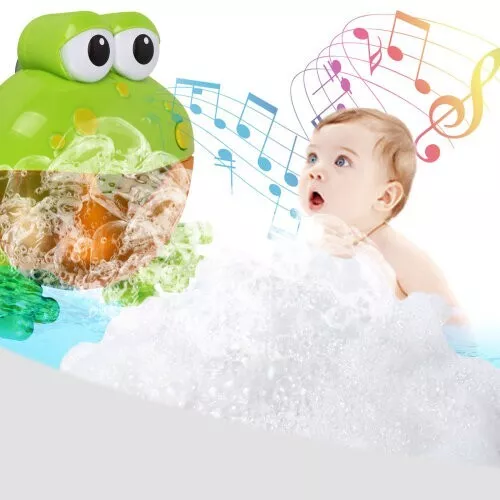 12 Songs Musical Bubble Maker Children Bath Shower Frog Bubble Machine Toy