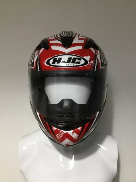 Motorbike Full Face Helmet -HJC IS-16 Medium - HJ 09 + Inner Visor - Red Chevron