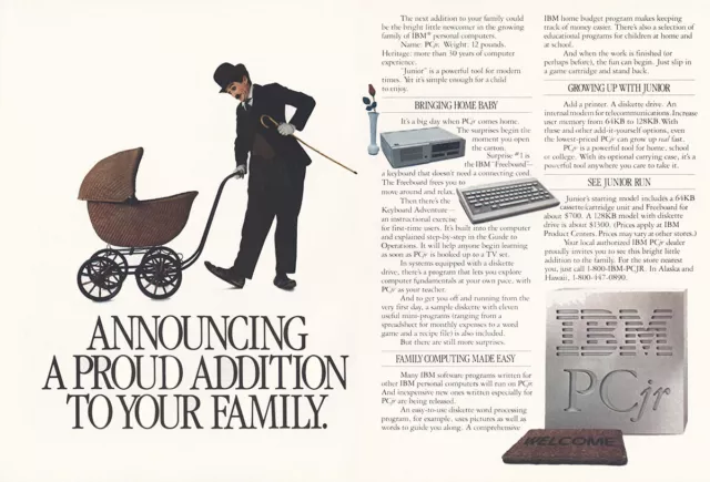 1984 IBM PC Jr: Proud Addition to Your Family Vintage Print Ad