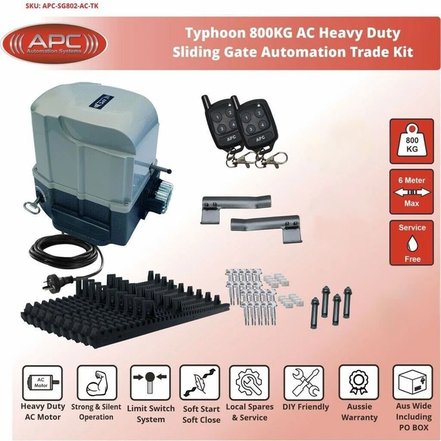 800KG AC POWERED All-in-one Sliding Gate Automation Kit with Metal ...