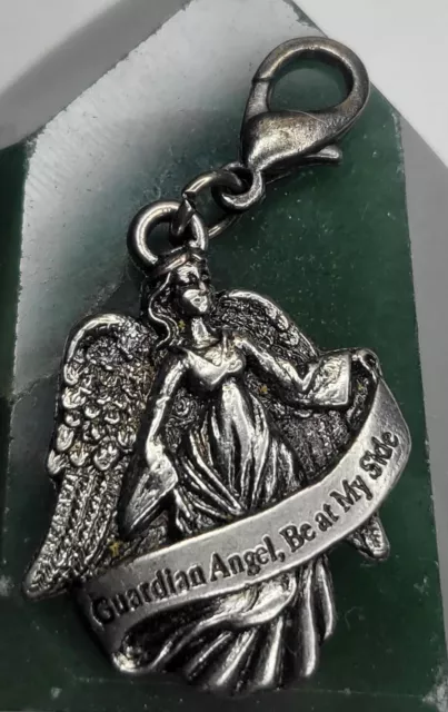 Vintage Guardian Angel ' Be At My Side' Pendant Silver-tone Christian!