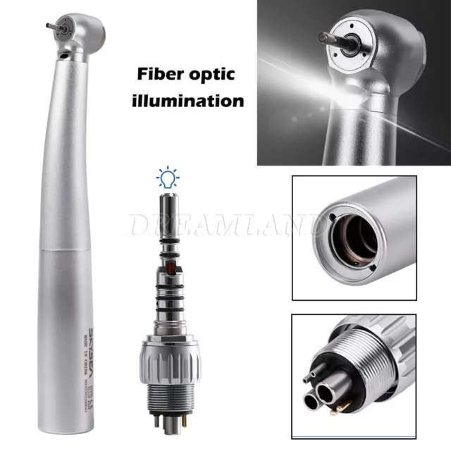 Dentaire Dental LED Fiber Optic High Speed Handpiece + 6Hole Coupling kavo style 3