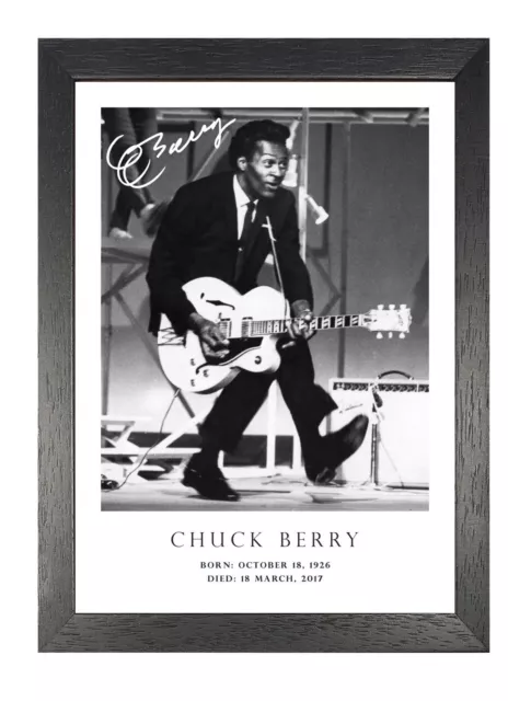 Chuck Berry 10 Singer Poster Rock and Roll Music Star Photo Tribute Black White