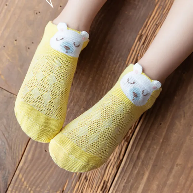 5 Paar Kleinkind-Socken mit Cartoon-Tiermuster, rutschfest, für Kinder und