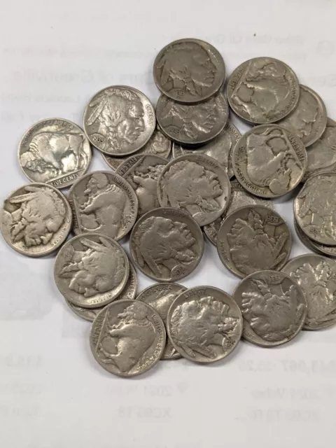 Collection of 25 Full Date Indian Head / Buffalo Nickels