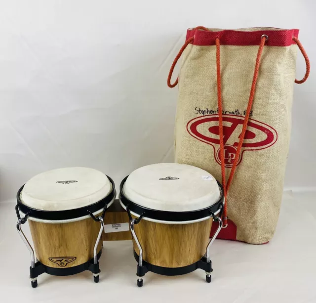 LP Latin Percussion CP Traditional Wooden Small Bongos & Carry Bag 2