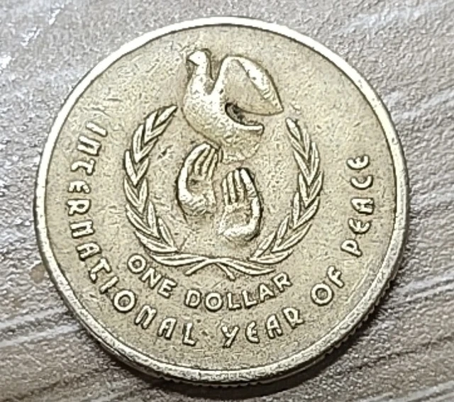 1986 INTERNATIONAL YEAR Of Peace RARE 1 Australian Dollar Queen Gold Coin 500.00 PicClick AU