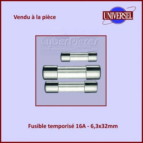 Fusible 16A Temporisé 6x32mm en verre