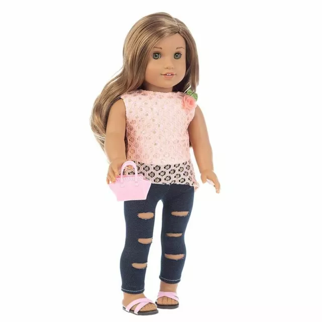 Doll Clothes Vintage Pink Top Fashion Pants Fit American Girl Doll 18 Inch Dolls