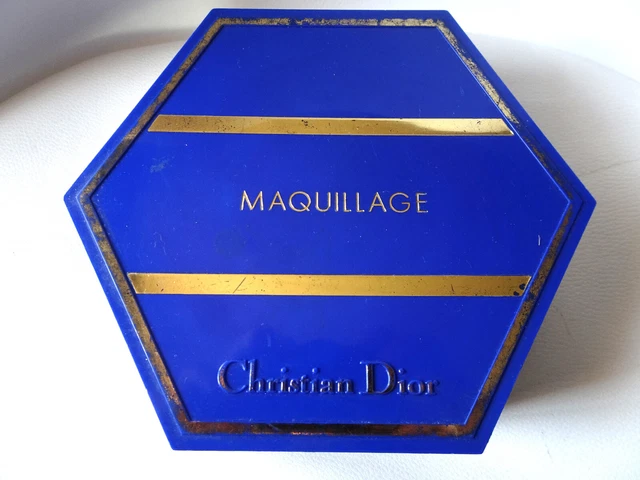 Boîte à Miroir De Maquillage Ancienne En Laiton - Vintage - Occasion Bon état