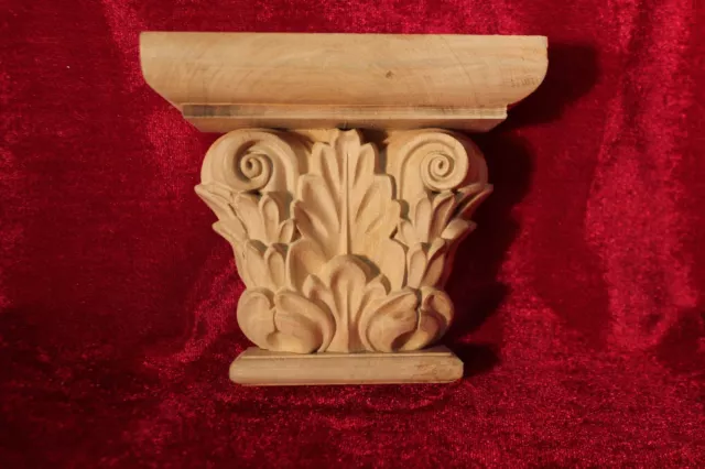 Decorative Carved  Wooden Corbels birch wood pair 2x
