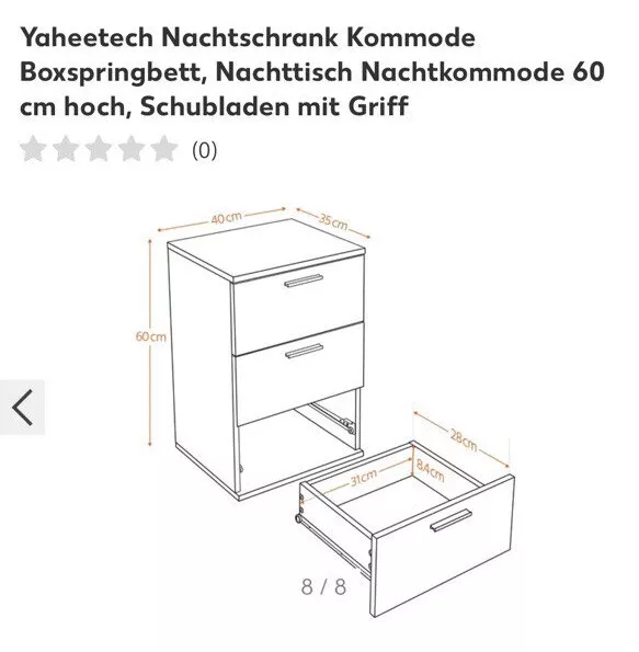 Nachttisch Boxspringbett Nachtschrank Nachtkommode Kommode Schrank Vicco 2