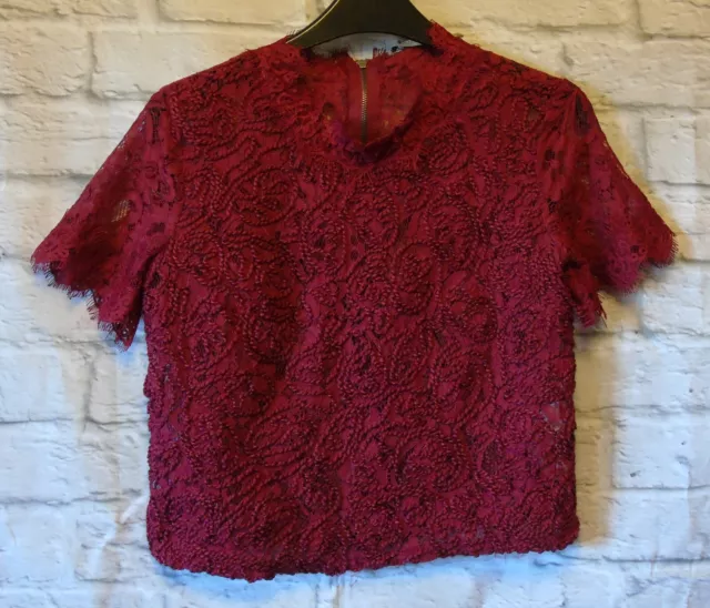 Zara crochet dark red bralette crop top medium New