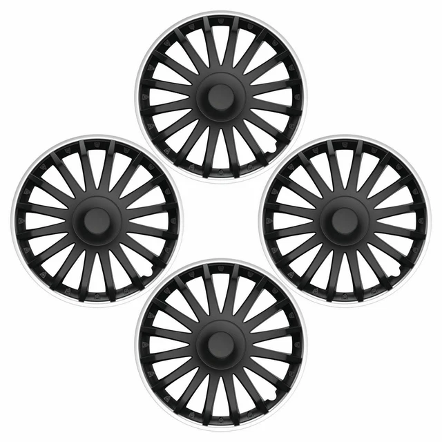 Wheel Trims 15" Hub Caps Crystal SO Covers Set of 4 Black Specific Fit R15