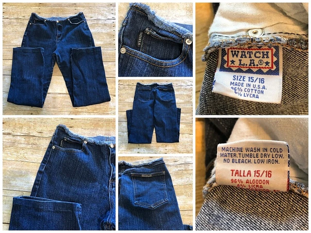 Watch LA Jr 15/16 Fringe No Band Waist Dark Wash Jean W34 R10 L29.5 Altered
