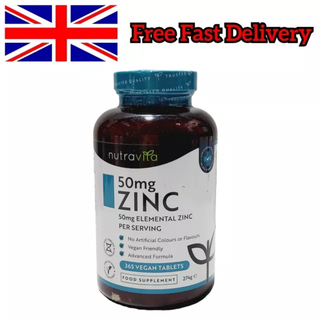 NUTRAVITA ELEMENTAL ZINC 50mg Supplements, 365 Tablets £9.45 - PicClick UK