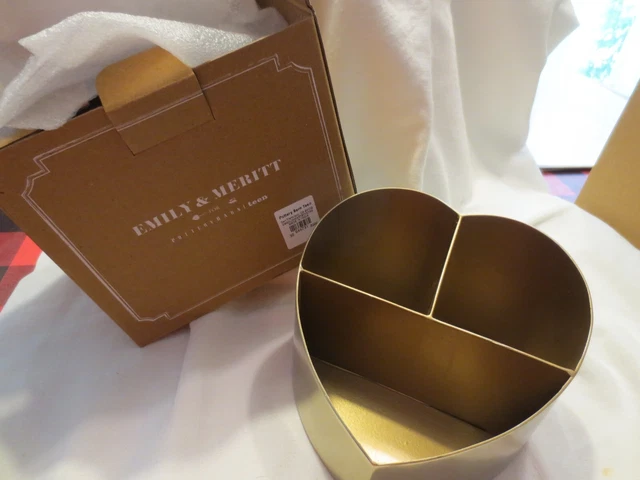 pottery barn emily&meritt heart organizer bin dresser accessory divided NIB MOM pottery barn emily&meritt heart organizer bin dresser accessory divided NIB MOM