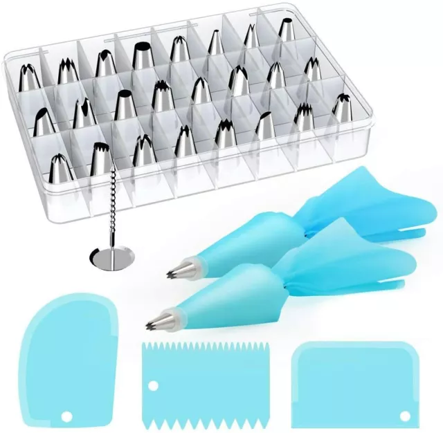 Cake Decorating Supplies 32-in-1 Baking Accessories Cake Tips Kit,Icing Smoother