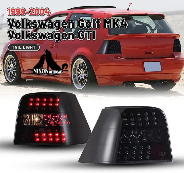 LED TAIL LIGHTS 19992004 For Volkswagen Golf IV GTI MK4 Black Smoke Brake Lamps 213.44