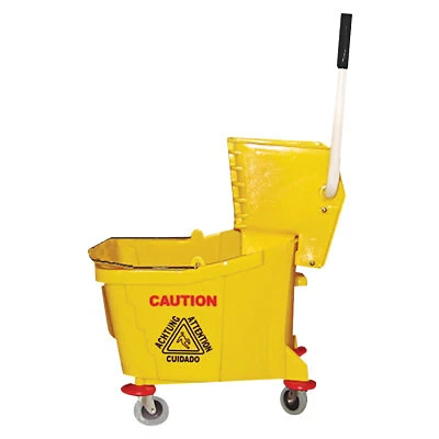 Plastic Mop Bucket with Wringer, 26 Qt to 35 Qt, Yellow Magnolia Brush 60353