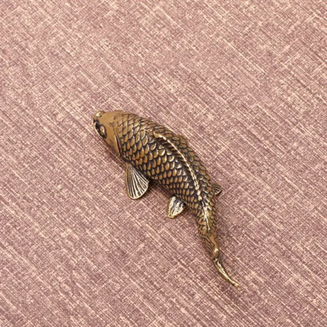 Brass Fish Figurine Animal Sculptures and Statues Fish Ornaments Feng Shui